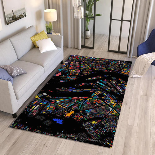 Multicolored Area Rug, Abstract Gothic Home Decor