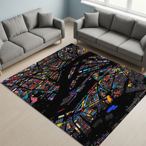Multicolored Area Rug, Abstract Gothic Home Decor