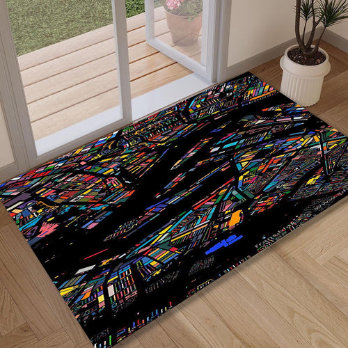 Multicolored Area Rug, Abstract Gothic Home Decor