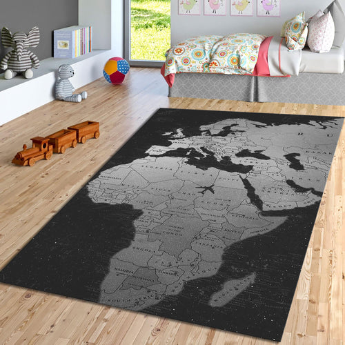 World Map Rug, Montessori Road Map, Fabulous Art Rug, Abstract
