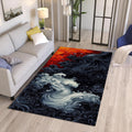Abstract Art Rug, Gothic Bohemian Home Decor