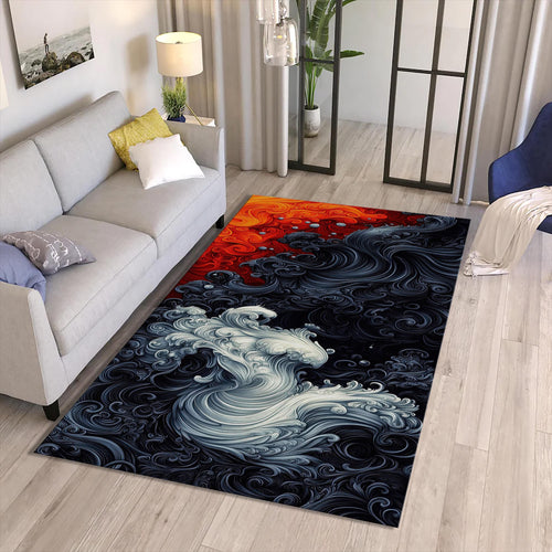 Abstract Art Rug, Gothic Bohemian Home Decor