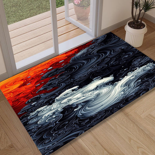 Abstract Art Rug, Gothic Bohemian Home Decor