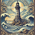 Lighthouse Rug, Art Rug, Bronze Rug, Fabulous Art Rug, Bohemian