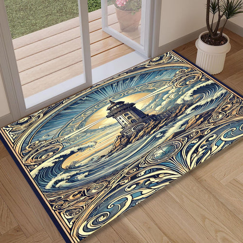 Lighthouse Rug, Art Rug, Bronze Rug, Fabulous Art Rug, Bohemian