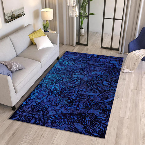 Blue Rug, Floral Cottagecore Flowers,Floral Front Door Decor