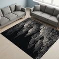 Black Rug, Art Rug, Multicolored Rug, Bohemian rug, Gothic Mat
