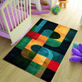 Art Rug, Multicolored Rug, Geometric Shaped Rug,Bohemian