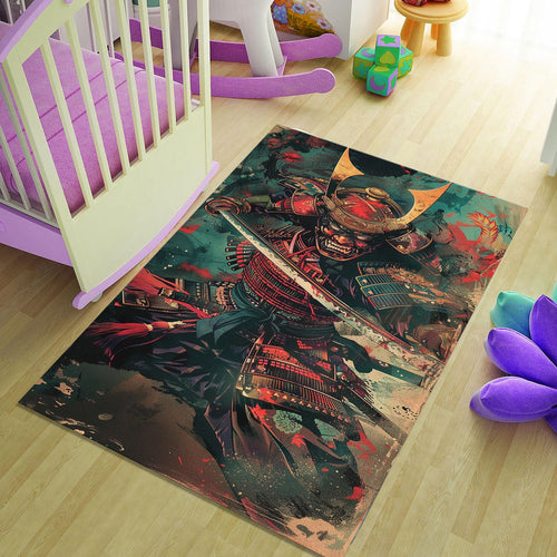 Samurai Rug, Sword Rug, Movie Rug, Boho Chic Elegance, Washable