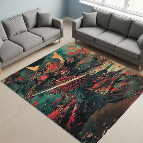 Samurai Rug, Sword Rug, Movie Rug, Boho Chic Elegance, Washable