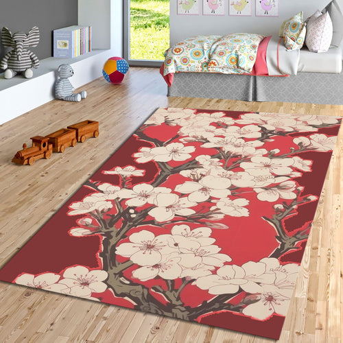 Sakura Rug, Floral Cottagecore Flowers, Floral Front Door Decor