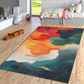 Abstract Rug, Art Rug, Multicolored Rug, Geometric Shaped
