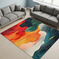 Abstract Rug, Art Rug, Multicolored Rug, Geometric Shaped