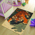 Bengal Tiger Pattern Rug, Tibetan Tiger Rug, Orange Home Decor