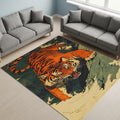Bengal Tiger Pattern Rug, Tibetan Tiger Rug, Orange Home Decor