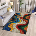 Abstract Rug, Art Rug, Multicolored Rug, Geometric Shaped