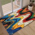 Abstract Rug, Art Rug, Multicolored Rug, Geometric Shaped