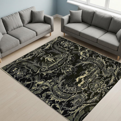 Gothic Rug, Dark Rug, Floral Cottagecore Flowers, Floral Doormat