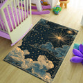 Celestial Cloud Art Rug, Gothic Starry Sky Design