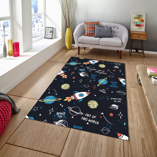 Astronaut Rug: Kids Galaxy Play Mat