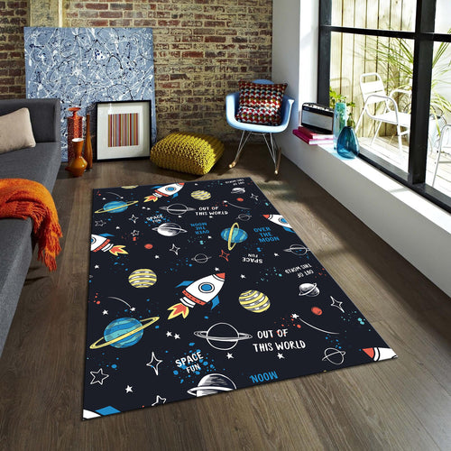 Astronaut Rug: Kids Galaxy Play Mat