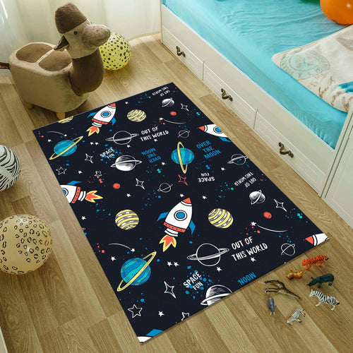 Astronaut Rug: Kids Galaxy Play Mat