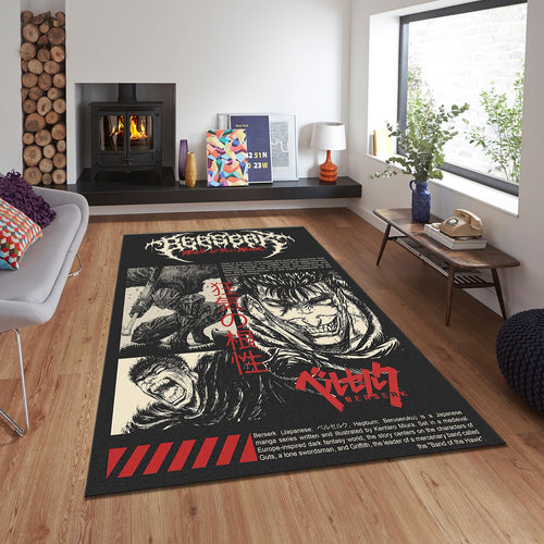 Berserk Anime Rug, Game Room Rug, Popular Rug, Movie Rug, Teen