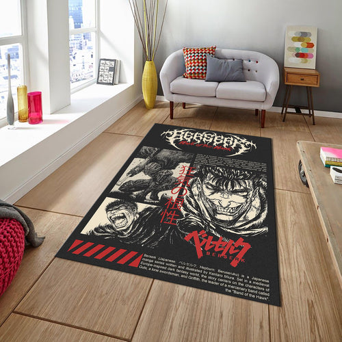 Berserk Anime Rug, Game Room Rug, Popular Rug, Movie Rug, Teen