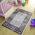 Gray Framed Area Rug, Modern Living Room Decor, Bathroom Decor