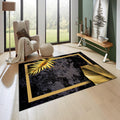 Black Floral Area Rug, Modern Living Room Decor,Bathroom Decor