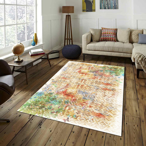 Abstract Rug, Area Rug, Modern Living Room Decor, Bathroom