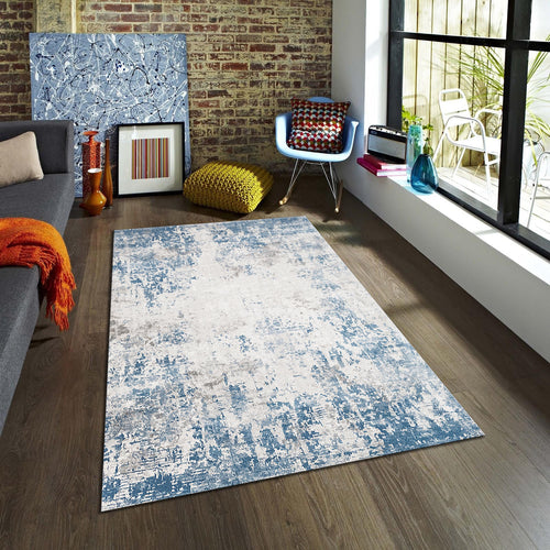 Blue Decor Rug, Abstract Rug, Area Rug, Modern Living Room Decor