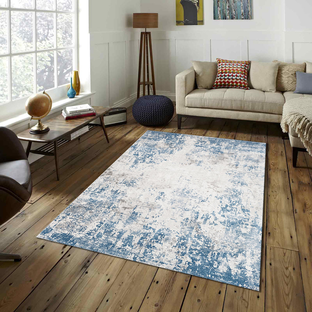 Blue Decor Rug, Abstract Rug, Area Rug, Modern Living Room Decor