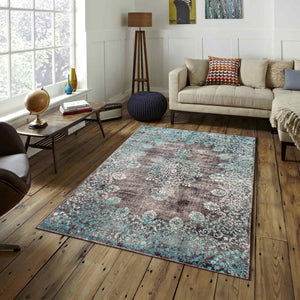 Blue Decor Rug, Abstract Rug, Area Rug, Modern Living Room Decor