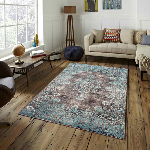 Blue Decor Rug, Abstract Rug, Area Rug, Modern Living Room Decor