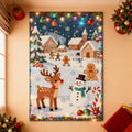 Cute Christmas Rug, Whimsical Holiday Area Rug, Kawaii Winter