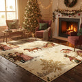 Victorian Christmas Rug, Santa Claus Carpet