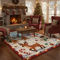 Cute Christmas Rug, Kawaii Holiday Area Rug