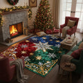 Glam Christmas Rug, Glitter Snowflake Carpet