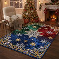 Glam Christmas Rug, Glitter Snowflake Carpet