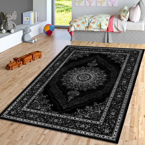 Vintage Black Turkish Runner Rug, Bohemian Gothic Home Decor