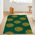 Green Rug, Abstract Area Rug, Graphic Design Rug, Living Room