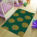Green Rug, Abstract Area Rug, Graphic Design Rug, Living Room