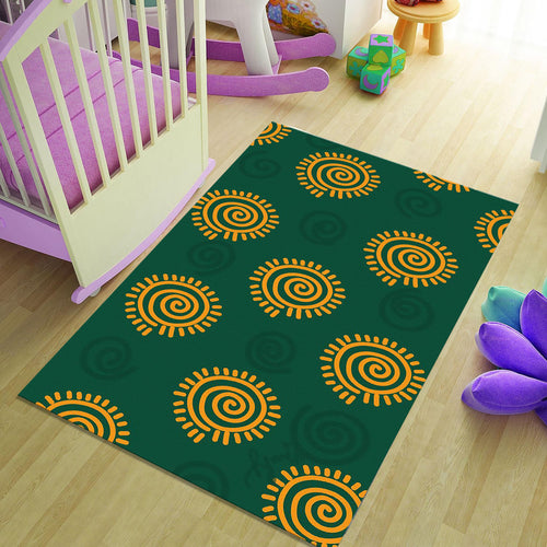 Green Rug, Abstract Area Rug, Graphic Design Rug, Living Room