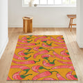 Chili Pepper Pattern Rug, Abstract Area Rug, Living Room Decor