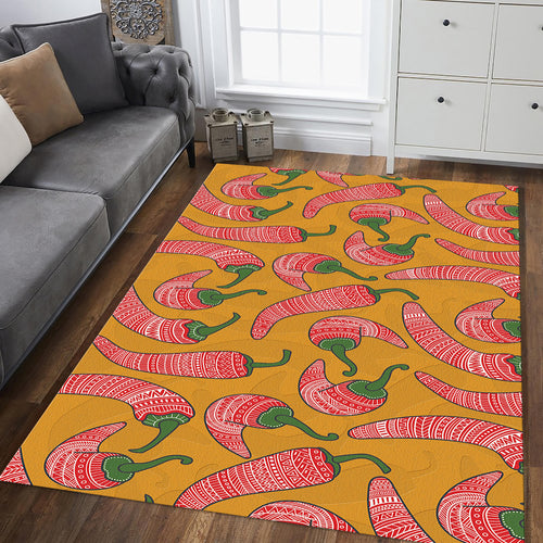 Chili Pepper Pattern Rug, Abstract Area Rug, Living Room Decor