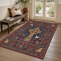 Medieval Design Cross Rug, Christian Prayer Mat, Faith-Inspired