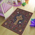 Medieval Design Cross Rug, Christian Prayer Mat, Faith-Inspired