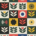 Scandinavian Rug, Abstract Area Rug, Modern Floral Design Rug