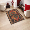 Dragon Motif Rug, Oriental rug, Abstract Rug, Non-Slip Rug